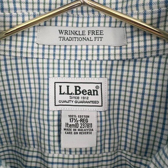 L.L. Bean Men’s Wrinkle-Free Short Sleeve Shirt Size 17.5 Reg - Picture 7 of 8